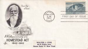 [FDC] Home ste do law 100 year (1962 year )(2)( America ) real .t2473