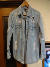 FOEVER 21　cotton shirts damaged look edition S_画像2