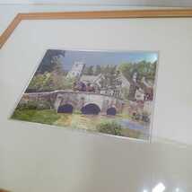 額装付 英国DUFEX社製 エッチングアート『CASTLE COMBE』外寸44×36.5cm VINTAGE DUFEX FOIL PRINT F.J. WARREN LTD PRINTED IN ENGLAND_画像5