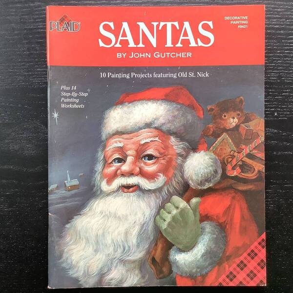 手芸本■ARTBOOK_OUTLET■O9-156★送料無料 絶版 TOLE トール デザイン クリスマス サンタ ジョンガッチャー SANTAS John Gutcher 名作