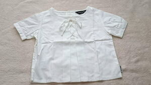 超美品☆COMME CA ISM☆胸元リボン半袖白シャツサイズ１００☆冠婚葬祭/フォーマル