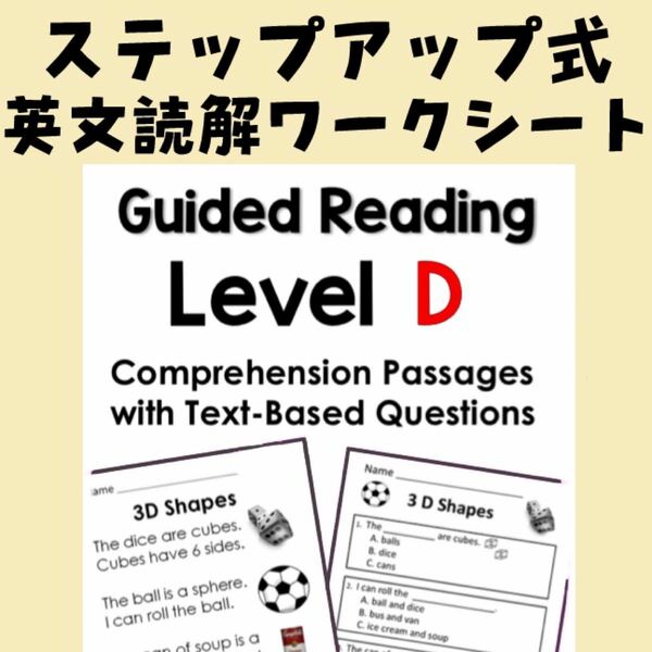 ステップアップ式　英語　長文読解ワークシート　D /おうち英語　英検対策　リーディング