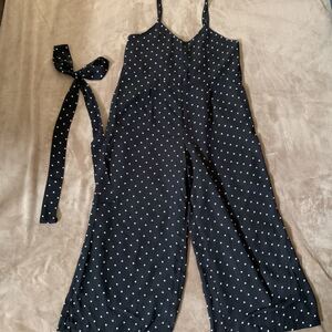 サロペット ワイドパンツ 水玉