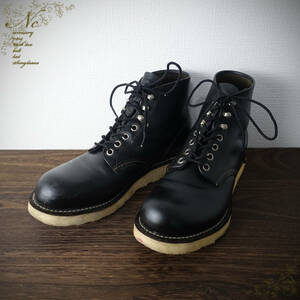 USED*REDWING/レッドウィング/7.5D/編み上げブーツブーツ/ブラック/25.5ｃｍ前後/黒