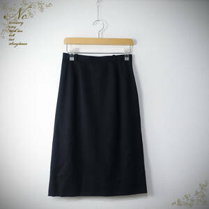 USED*Leilian/レリアン/9/日本製/ウール100%/スカートスカート/ブラック/黒