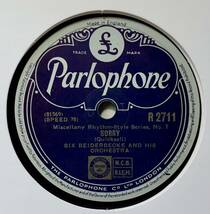 BIX BEIDERBECKE AND HIS ORCHESTRA/ SORRY/AT THE JAZZ BAND BALL (Parlo R 2711 )(2) SP盤　78RPM 　JAZZ 《英》_画像2