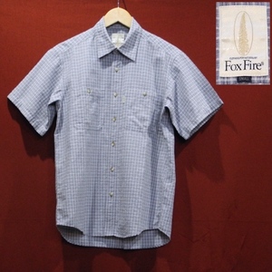 FoxFire フォックスファイヤー 90's 旧タグ チェック柄 半袖シャツ アウトドアシャツ クライミングシャツ 薄い 紺 S サイズ