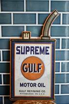 新品　GULF ガルフ　SUPREME OIL 看板　メタルサイン エンボス　オイル缶　世田谷ベース　インテリア　ガレージ　アメリカンハウス_画像1