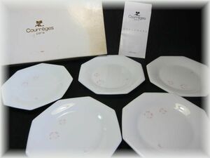 …　ノリタケ　courreges クレージュ　銘々皿　5枚　…　　　　　　　　陶磁器食器中皿小皿花柄