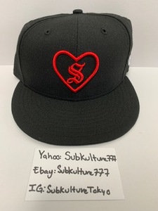 【新品】 Supreme HEART NEW ERA 7 1/8 5 Panel Snapback　シュプリーム　Box Logo rare new キャップ ブラック　帽子　希少