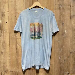 【サイズ XL】70s USA製 ビンテージ ニューヨーク Tシャツ アメリカ古着 メンズ レディース キラキラ ラメ プリント スーベニア NY 80s 90s