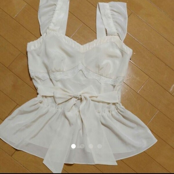 値下げ レッセパッセ カットソー NO2 ホワイト 白 インナー タンクトップ 夏服 レース デート