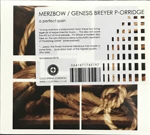 【 Merzbow Genesis P-Orridge A Perfect Pain 】メルツバウ 秋田昌美 ノイズ インダストリアル Throbbing Gristle Noise Industrial TG