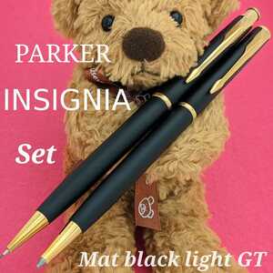 [未使用新品]　PARKER　パーカー　インシグニア　シャープペンシル　油性　ボールペン　マットブラックGT　k1452
