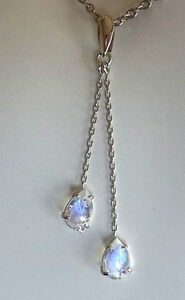  platinum * blue moonstone 2 stone attaching pendant top 