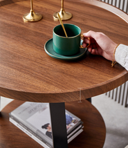 ◆極上品◆高級家具◆サイドテーブル 丸形 別荘 卓 ナイトテーブル リビング 北欧 木製 コーヒーテーブル 贅沢_画像6