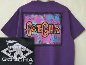 USA製 1991年 90s ビンテージ ガッチャ GOTCHA メンズ 半袖 Tシャツ US- M サイズ 紫 パープル シングルステッチ //