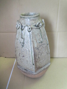 壺 焼き物 　花瓶　花器　　手作り 　昭和６２年製　(H1)
