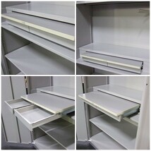 （中古）（送料別） イトーキ キッチンキャビネット 両開き ホワイトグレー 食器棚 オフィス収納 高さ2135mm F-HB-070-1203A_画像5