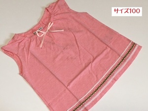 【USED】　BeBe べべ　Aライン　袖なしTシャツ　100㎝