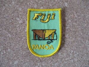 80s FIJI フィジー TANOA エンブレム刺繍 ワッペン/タノア南太平洋 島国ビンテージ スーベニアVoyager 旅行 観光 土産 USA カスタム