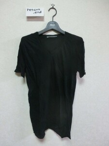 GIORGIO BRATO Tシャツ Vネック S ブラック ジョルジオ・ブラット