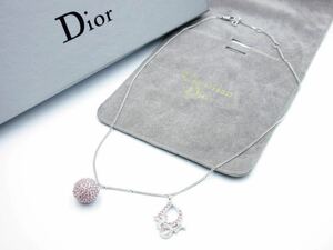 【極上美品】二連チャーム★ Christian Dior ネックレス ロゴ クリスチャン ディオール ヴィンテージ アクセサリー レディース n-n18