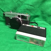 フィルムカメラ OLYMPUS 35EC フラッシュ PS100G セット ジャンク品 オリンパス 動作未確認 長期保管品 ケース付_画像1