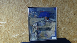 Art hand Auction Framed★Shin Yuita Author connected to Sakura and Boso Hill with a view of the sea★Posthumous work Frame size Width 63 x Thickness 4.5 x Height 75.5 cm, painting, oil painting, Nature, Landscape painting