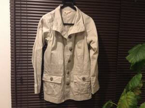  HusHush [HusHusH] stand-up collar beige jacket * size 3* with defect 