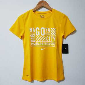 【新品タグ付き】NIKE ナイキ ナゴヤ シティーマラソン 2016 半袖Tシャツ レディース Mサイズ マスタード 未使用 自宅保管品