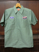 USA古着　90s ワークシャツ Work Wear M 緑 グリーン PATY 半袖 デッドストック アメリカ製_画像1