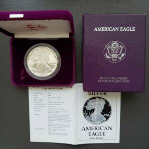 【レア】1989-S　アメリカンイーグル　プルーフ銀貨　1オンス（31.1g）シルバーコイン