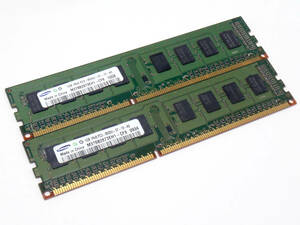 T3M03●【動作確認品】2枚組 Samsung DDR3 1GB×2枚 PC3-8500U デスクトップ用 メモリ 合計2GB 【メール便対応】