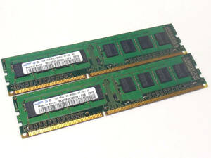 T3M15●【動作確認品】2枚組 Samsung DDR3 1GB×2枚 PC3-8500U デスクトップ用 メモリ 合計2GB 【メール便対応】