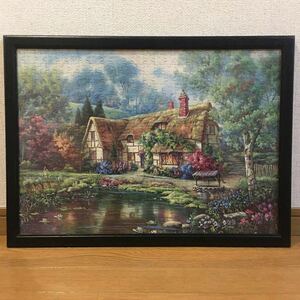 ジグソーパズル カール・ヴァレンテ 500ピース 完成品 森の中の家 ファンタジー 風景画 木枠 木製 フレーム入り インテリア