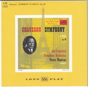 [CD/Rca]ショーソン:交響曲変ロ長調Op.20/P.モントゥー&サンフランシスコ交響楽団 1950.2.28