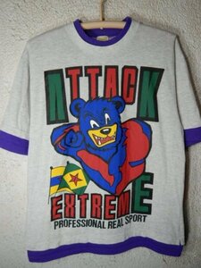 to2906　MACMAIL　レトロ　vintage　ビンテージ　重ね着風　デザイン　tシャツ　クマ　ATTACK EXTREME　人気　送料格安