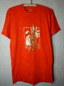 to2988　VOLUNTEER　アメリカ製　USA　タイダイ　染め　デザイン　パイナップル　金ラメ　ハワイ　半袖　tシャツ　vintage　ビンテージ