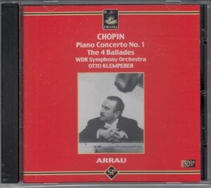 [CD/Urania]ショパン:ピアノ協奏曲第1番ホ短調Op.11他/C.アラウ(p)&O.クレンペラー&ケルン放送交響楽団 1953-1954