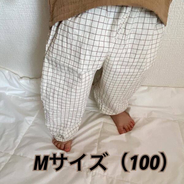 【ラスト1点】oatmeal グラフチェックパンツ 韓国子供服 チェックパンツ ジョガーパンツ Mサイズ