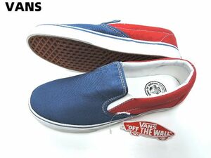 Men US 9.5(27.5cm) 未使用【VANS Classic Slip-On US Open 2013 Red/Navy ヴァンズ バンズ クラシック スリッポン】