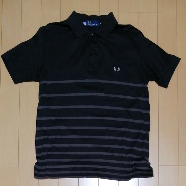 フレッドペリー　FRED PERRY　メンズ　ポロシャツ　FRED PERRY　FS1411　Mサイズ　黒　ボーダー