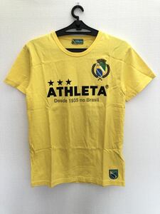 ATHLETA（アスレタ）ロゴデザイン半袖Tシャツ☆Mサイズ☆綿100%/イエロー（W190308）