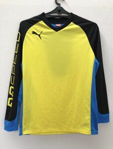 PUMA（プーマ ）evoSPEED プラクティスシャツ長袖/イエロー×ブラック☆参考価格：3.630円☆653854☆Sサイズ（N181209）