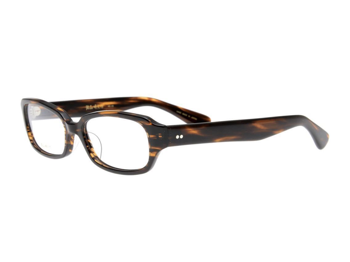 Special SALE 【送料無料】日本製 celluloid 職人 手造り 銘品晴夫作 ME-05 C-3 ブラウン ササ 54□17-145 HAND MADE IN 福井 鯖江 JAPAN