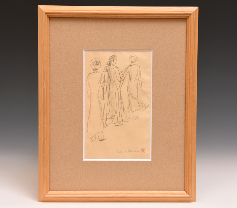 [Authentic Work] Riichiro Kawashima Drawing Handwritten Painting Signed Framed Study Sketch Pencil Drawing Painting Calligraphy Art z0936o, artwork, painting, others