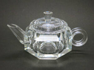 [ large .] Crystal Glass crystal glass. small teapot drop of water rare superior article . tea utensils writing . water note tea . green tea . black tea 