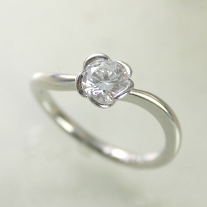 婚約指輪 ダイヤモンド 0.3カラット プラチナ 鑑定書付 0.300ct Gカラー SI2クラス EXカット CGL 22155-678 HKER*0.3