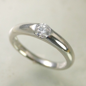 婚約指輪 ダイヤモンド 0.3カラット プラチナ 鑑定書付 0.376ct Hカラー I1クラス EXカット CGL 22387-4268 HKER*0.3